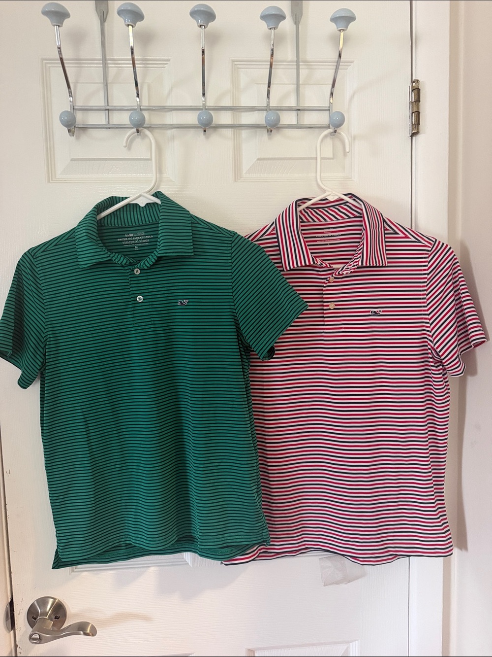 Vineyard Vines Men's Striped Polo Duo - Green and Pink